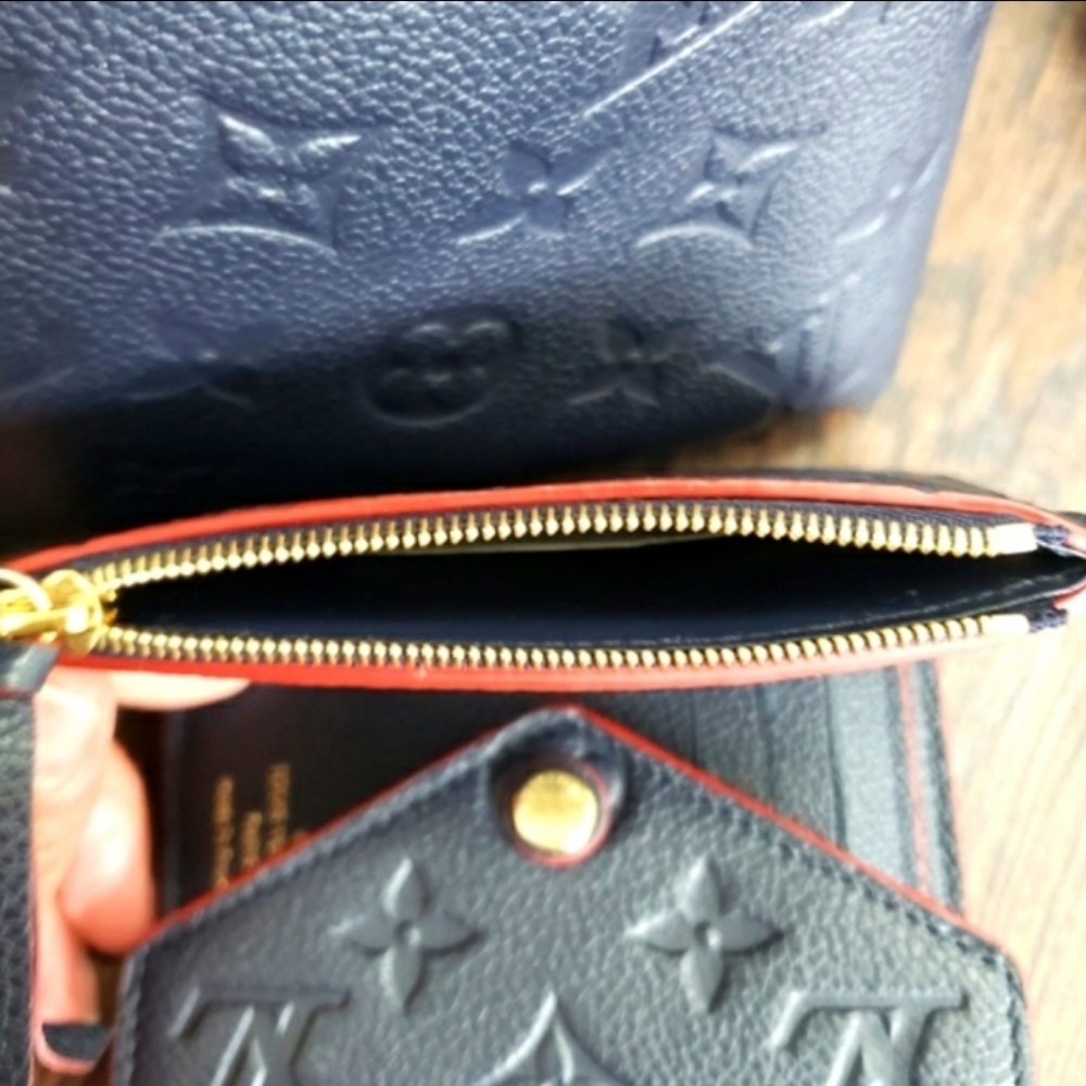 Louis Vuitton Empreinte VTote MM And Matching Victorine Wallet Marine Rouge - Picture 12 of 15